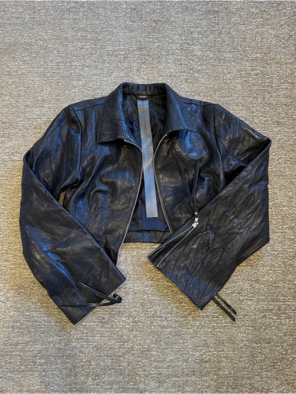 Jovana Markovic black wave leather jacket - Picture 4 of 7